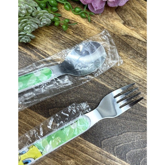 Vintage 1998 Looney Tunes Tweety Bird Toddler Youth Kids Fork & Spoon Set NEW - Picture 4 of 5